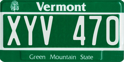 VT license plate XYV470