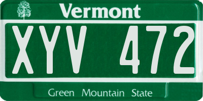 VT license plate XYV472