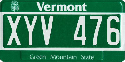 VT license plate XYV476