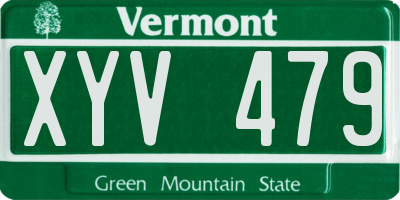VT license plate XYV479