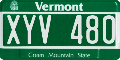 VT license plate XYV480
