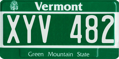 VT license plate XYV482