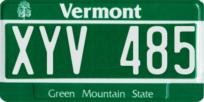 VT license plate XYV485