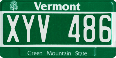 VT license plate XYV486