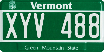VT license plate XYV488