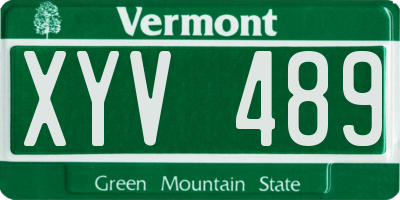 VT license plate XYV489