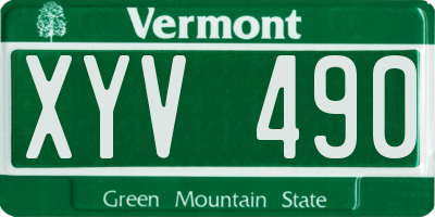 VT license plate XYV490