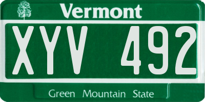 VT license plate XYV492