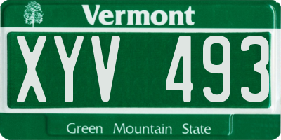 VT license plate XYV493