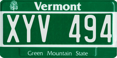 VT license plate XYV494