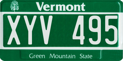 VT license plate XYV495