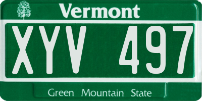 VT license plate XYV497