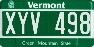 VT license plate XYV498