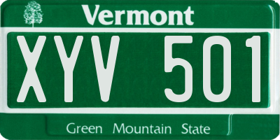 VT license plate XYV501