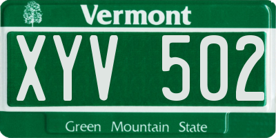 VT license plate XYV502