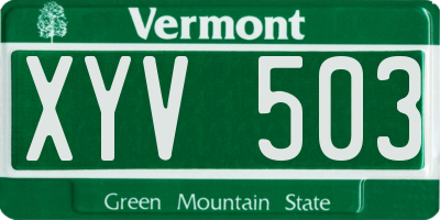 VT license plate XYV503
