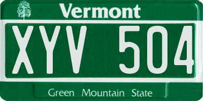 VT license plate XYV504
