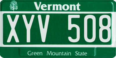 VT license plate XYV508