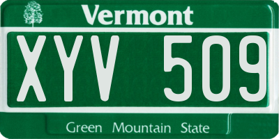 VT license plate XYV509