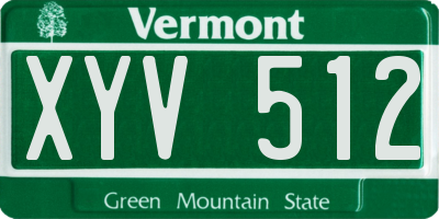 VT license plate XYV512