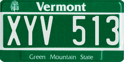 VT license plate XYV513