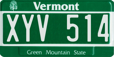 VT license plate XYV514