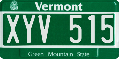 VT license plate XYV515