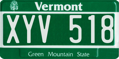 VT license plate XYV518