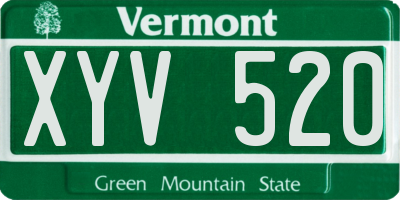 VT license plate XYV520