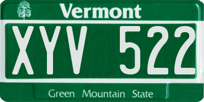 VT license plate XYV522