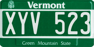 VT license plate XYV523