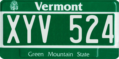 VT license plate XYV524