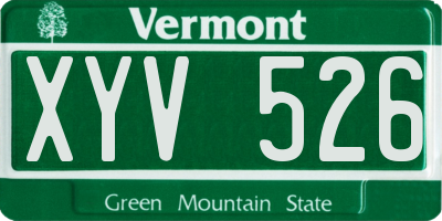 VT license plate XYV526