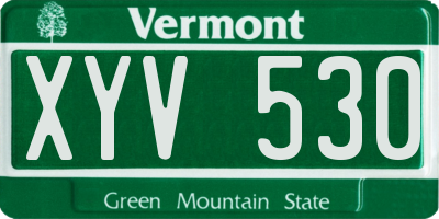 VT license plate XYV530
