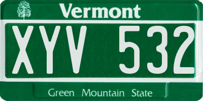 VT license plate XYV532