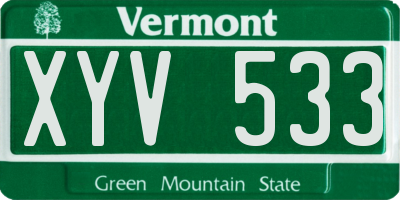VT license plate XYV533