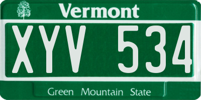 VT license plate XYV534