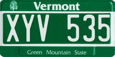 VT license plate XYV535