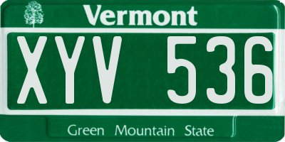 VT license plate XYV536