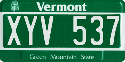 VT license plate XYV537