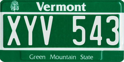 VT license plate XYV543
