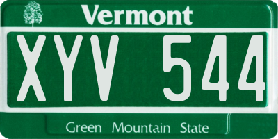 VT license plate XYV544