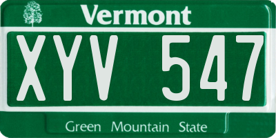 VT license plate XYV547