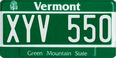 VT license plate XYV550