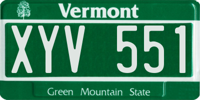 VT license plate XYV551