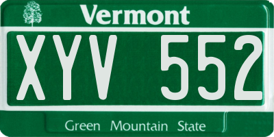 VT license plate XYV552
