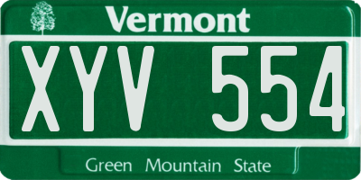 VT license plate XYV554