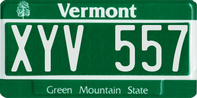 VT license plate XYV557