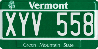 VT license plate XYV558