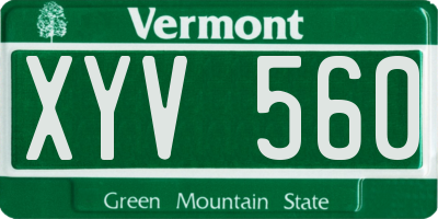 VT license plate XYV560